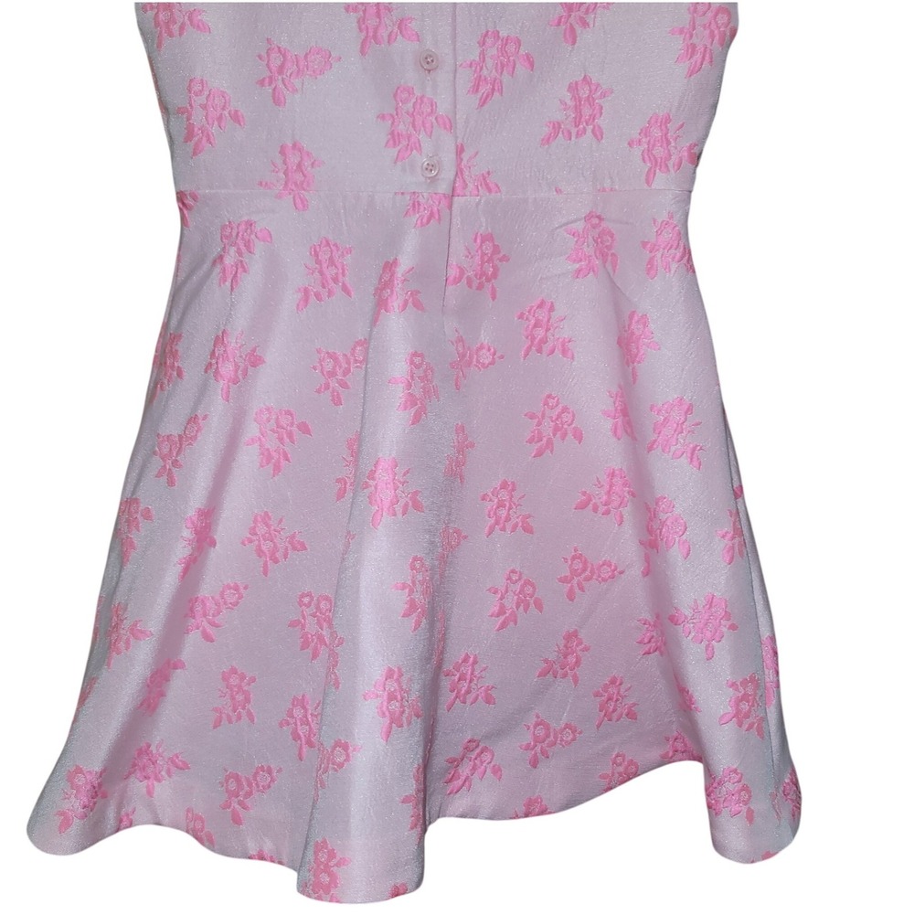 Janie & Jack Pink Floral Dress White Collar Preppy Classic 6 Dress Spring Easter - Picture 6 of 9